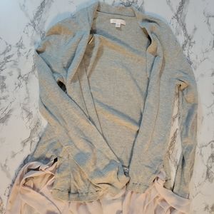 Lauren Conrad Cardigan size Medium. Gray and pink